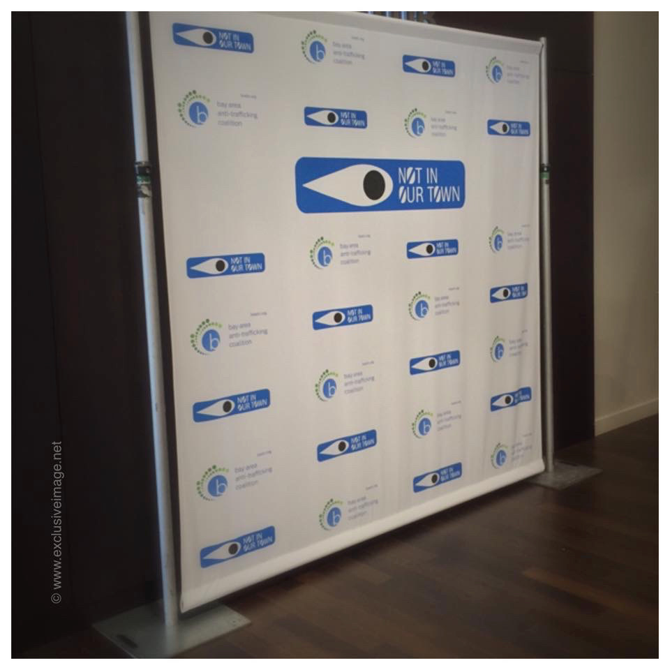 Custom branded event step-and-repeat backdrop banner
