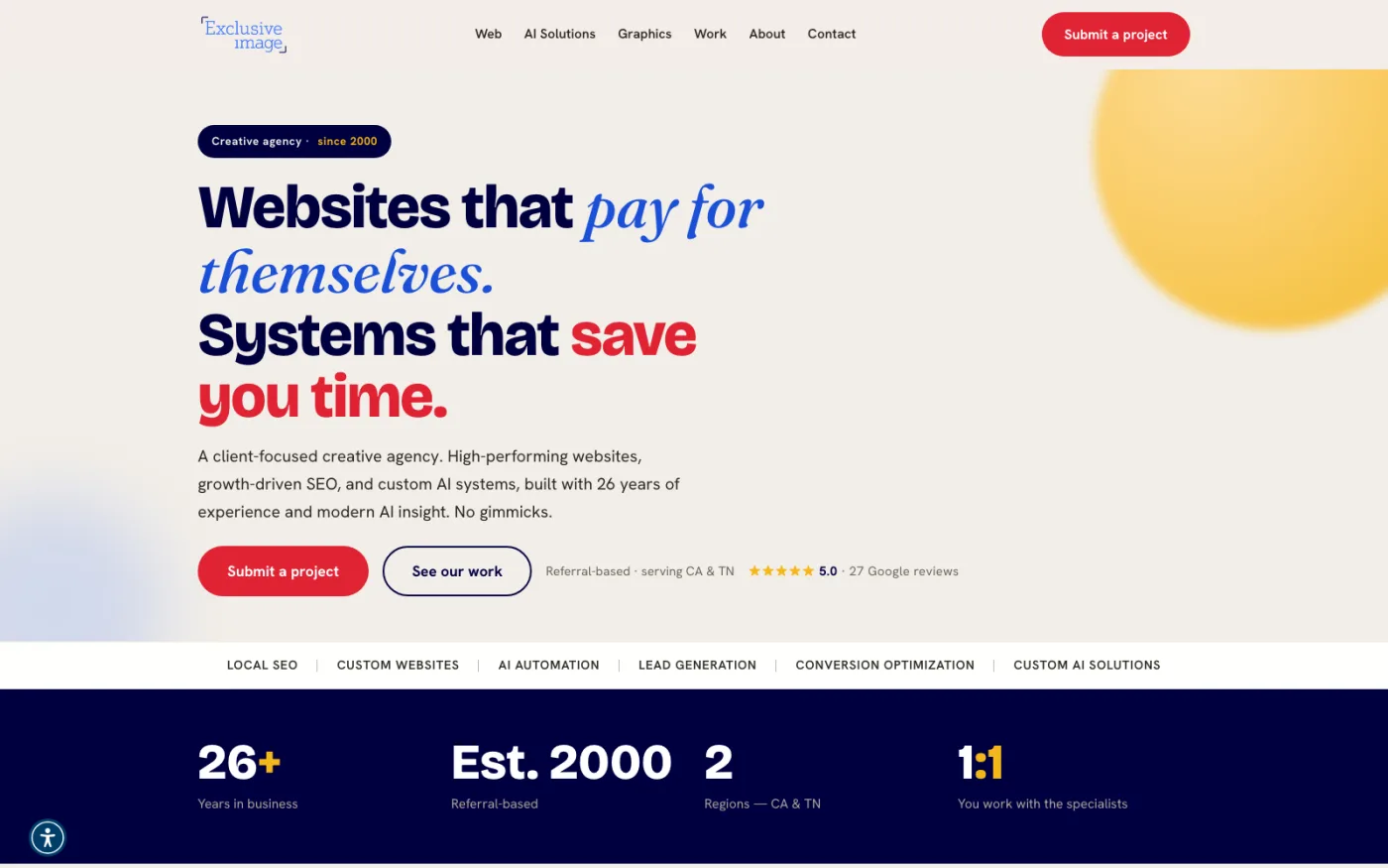 Exclusive Image website homepage